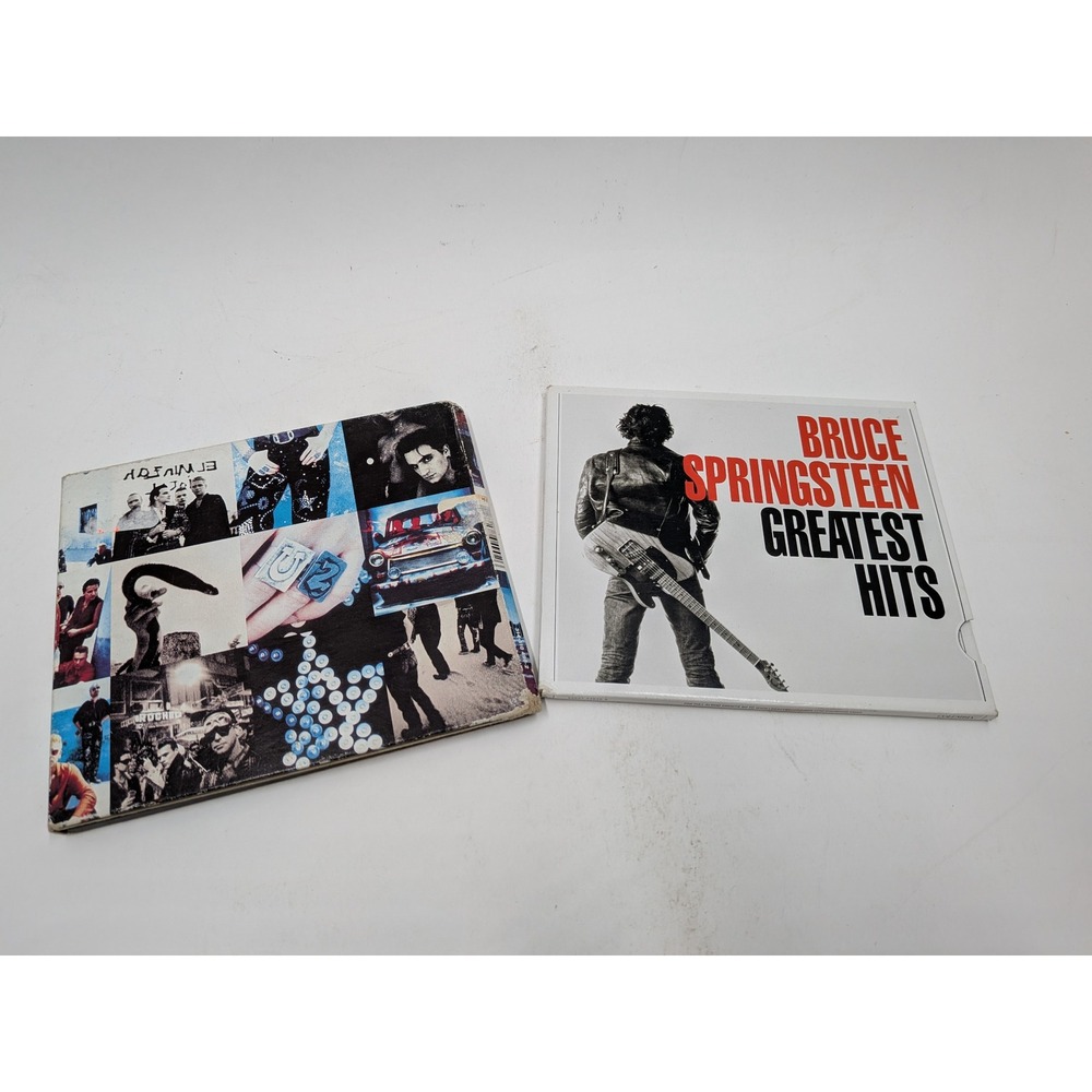 U2 Achtung Baby and Bruce Springsteen Greatest Hits CD Bundle Rock Music Lot